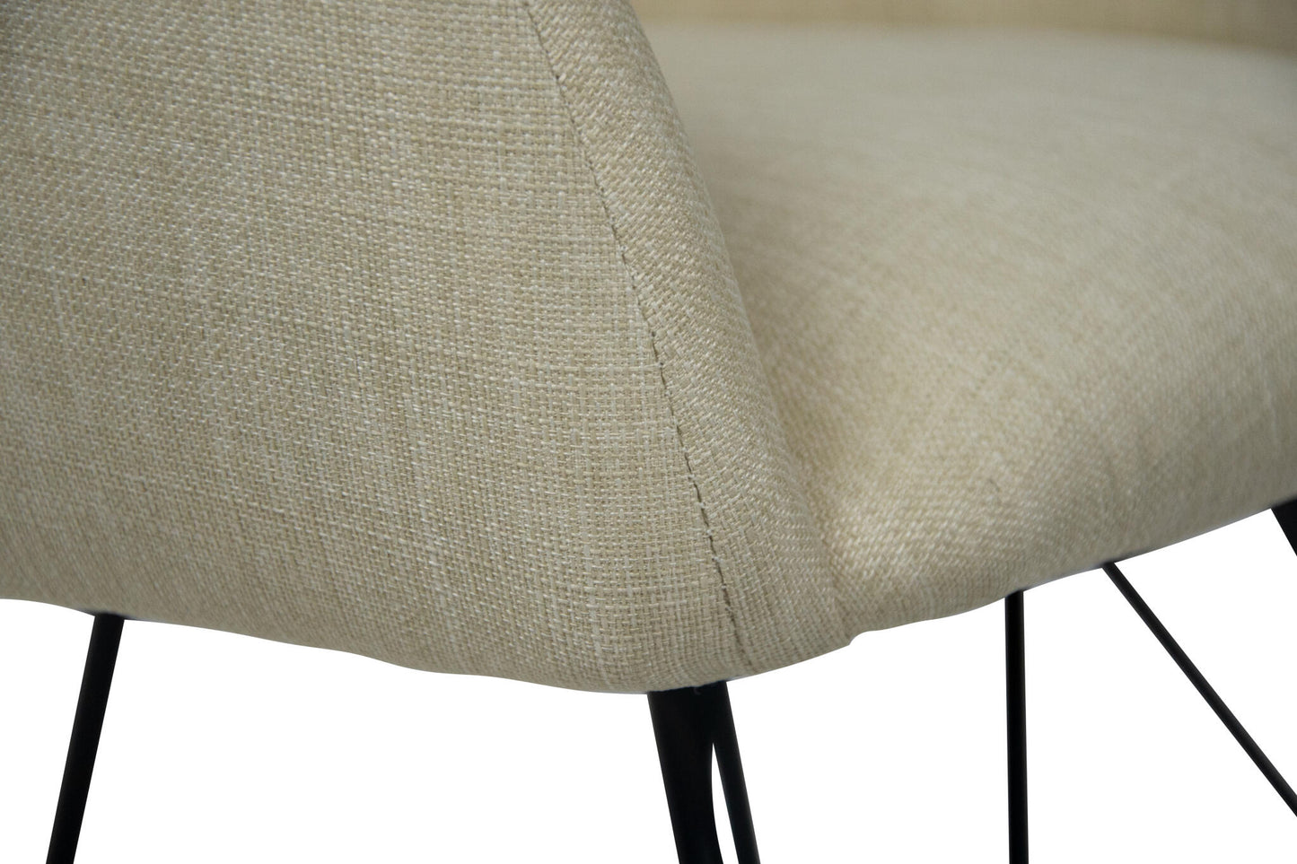 Mecedora , Mecedora Mecedora Tela Beige Madera Y Pata De Metal 86x62x72cm- Muebles De Sala_3