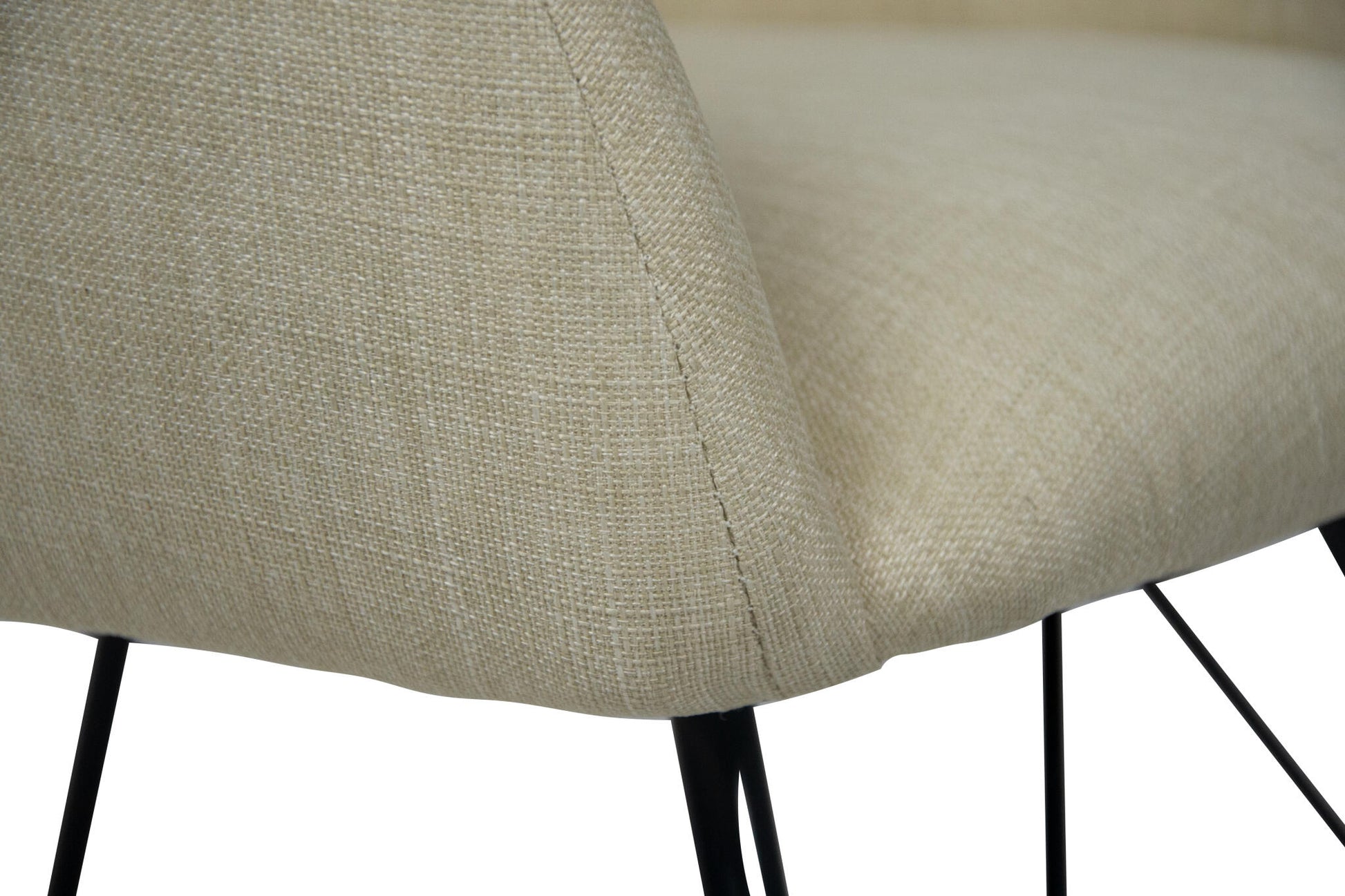 Mecedora , Mecedora Mecedora Tela Beige Madera Y Pata De Metal 86x62x72cm- Muebles De Sala_3