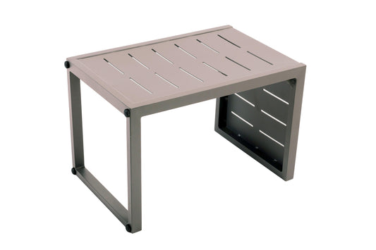 Mesa Auxiliar, Mesa De Jardín Multiposiciones Aluminio Topo 36x36xh55cm- Mobiliario De Jardín_0