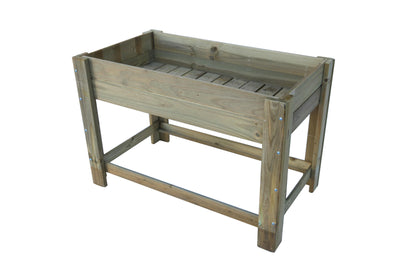 Mesa De Cultivo La Huerta De Madera Tratada Autoclave De 119 X 65 X 80 Cm 115l + Bolsa Geotextil_1
