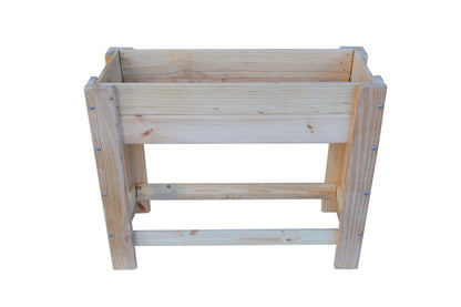 Mesa De Cultivo la Huerta De Madera Natural 99 X 39 X 80 Cm 50l + Bolsa Geotextil, Huerto Urbano Para Interior.._0
