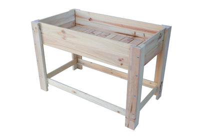 Mesa De Cultivo la Huerta De Madera Natural De 119 X 65 X 80 Cm 115l + Bolsa Geotextil, Huerto Urbano Para Interior_1