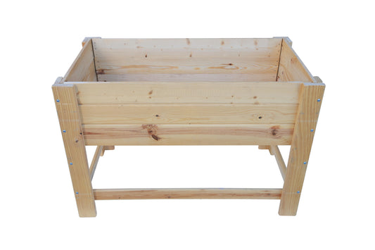 Mesa De Cultivo la Huertezuela De Madera Natural 119 X 65 X 80 Cm 180l + Bolsa Geotextil, Huerto Urbano Para Interior._0