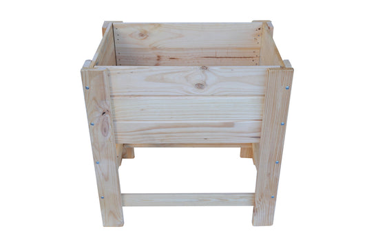 Mesa De Cultivo la Huertezuela De Madera Natural 79 X 56 X 80 Cm 95l + Bolsa Geotextil, Huerto Urbano Para Interior.._0