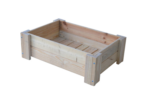 Mesa De Cultivo la Vega De Madera Natural 79 X 56 X 25 Cm 60l + Bolsa Geotextil, Huerto Urbano Para Interior.._0