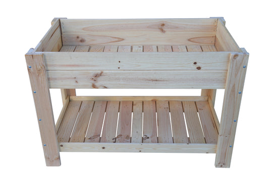 Mesa De Cultivo los Toscares De Madera Natural 119 X 65 X 80 Cm 115l + Bolsa Geotextil, Huerto Urbano Para Interior_0