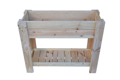 Mesa De Cultivo los Toscares De Madera Natural De 99 X 39 X 80 Cm 50l + Bolsa Geotextil, Huerto Urbano Para Interior.._1