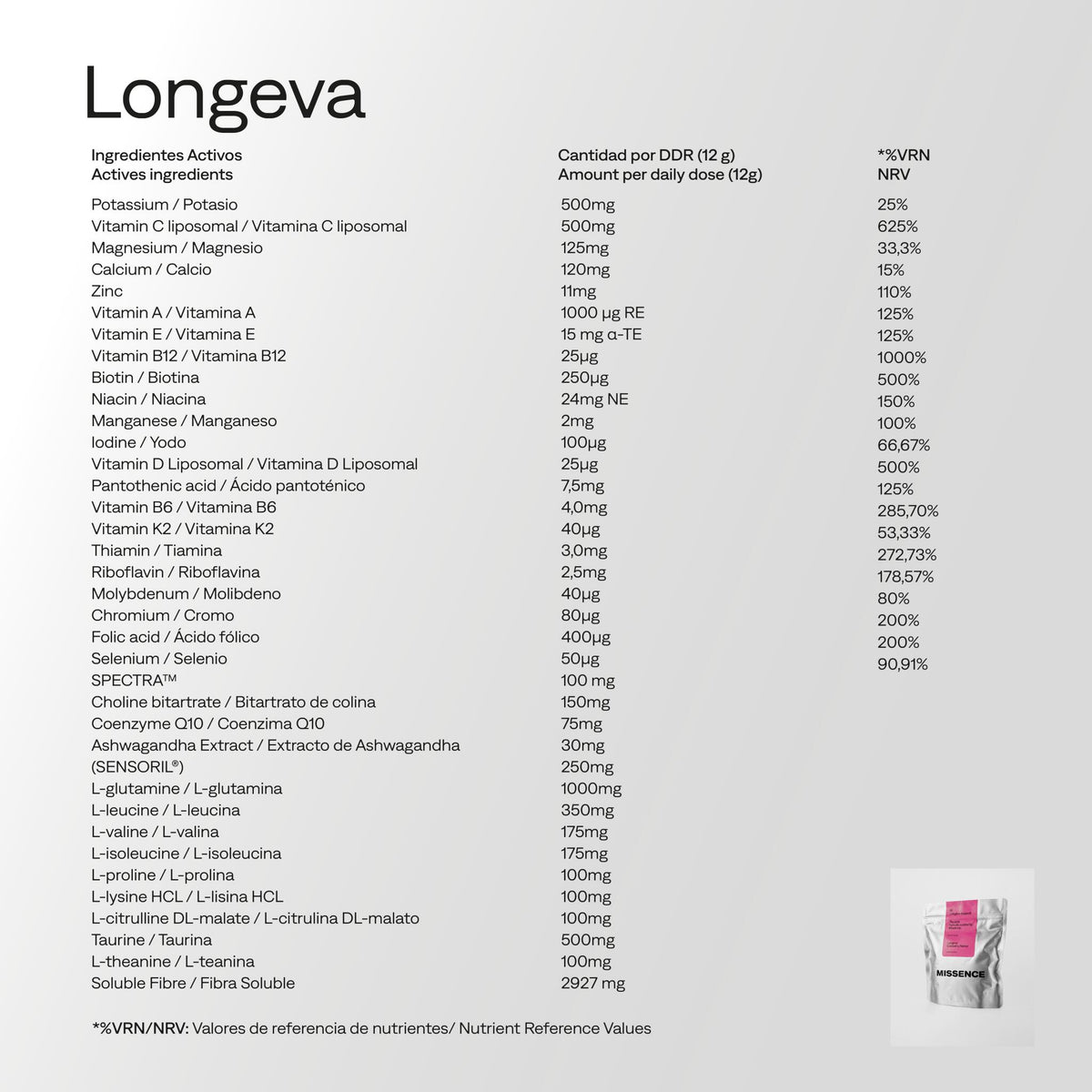 Multivitamínico todo en uno con 74 ingredientes para longevidad, energía, enfoque y salud intestinal Longeva 30 dosis_2