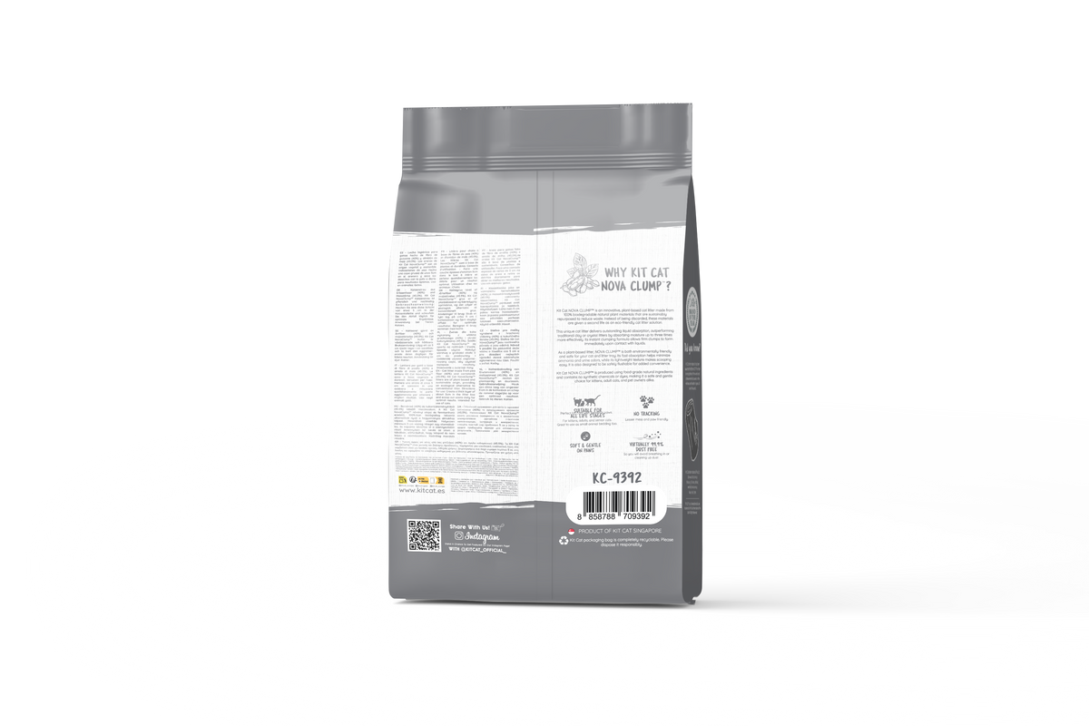 Kit Cat Arena Eco Nova Clump - Charcoal 7 L Arena para gatos - Carbón Activo Control de Olores