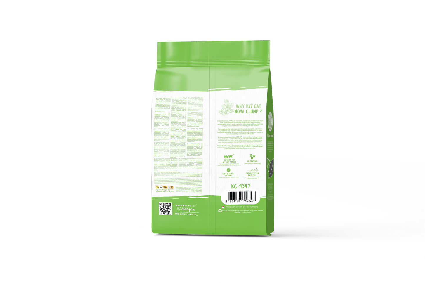 Kit Cat Arena Eco Nova - Green Tea 7 L Arena para gatos