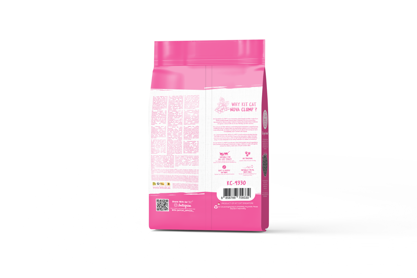 Kit Cat Arena Eco Nova - Strawberry 7 L Arena para gatos