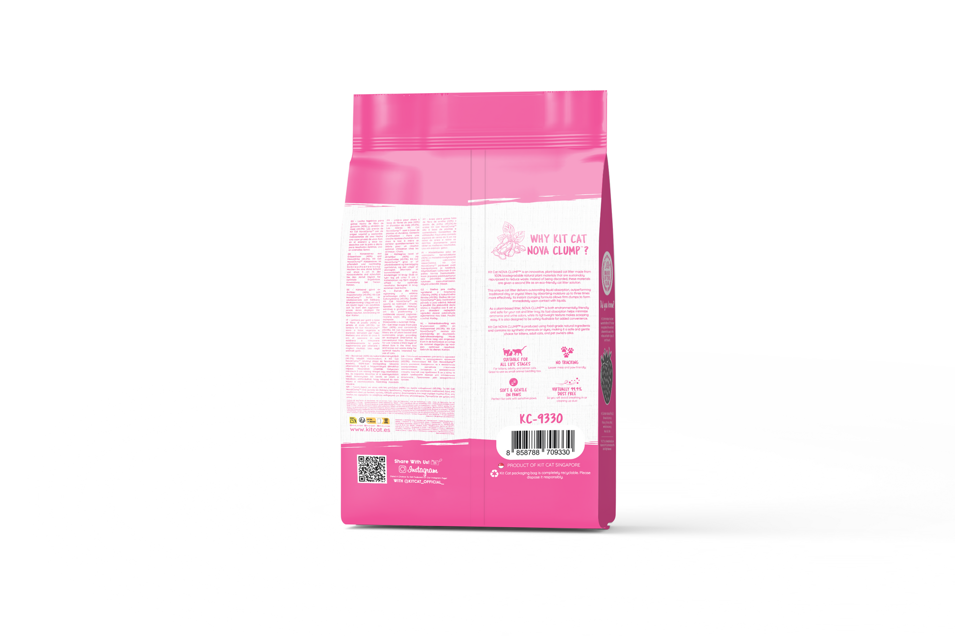 Kit Cat Arena Eco Nova - Strawberry 7 L Arena para gatos