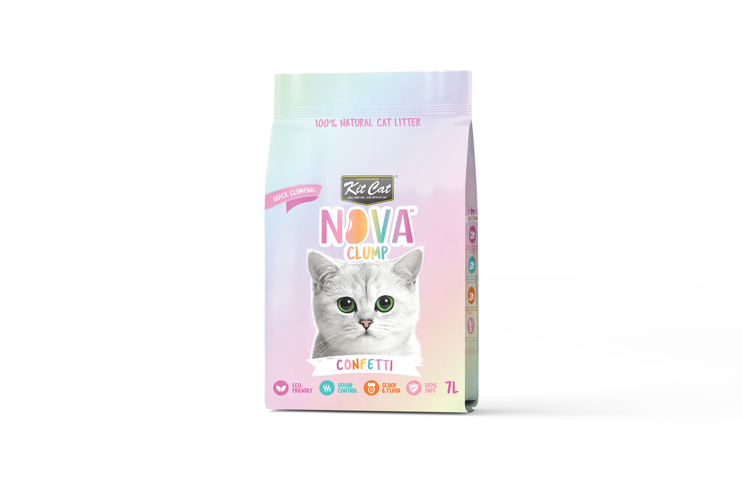 Kit Cat Arena Eco SoyaClump - Confetti 7 L Arena para gatos