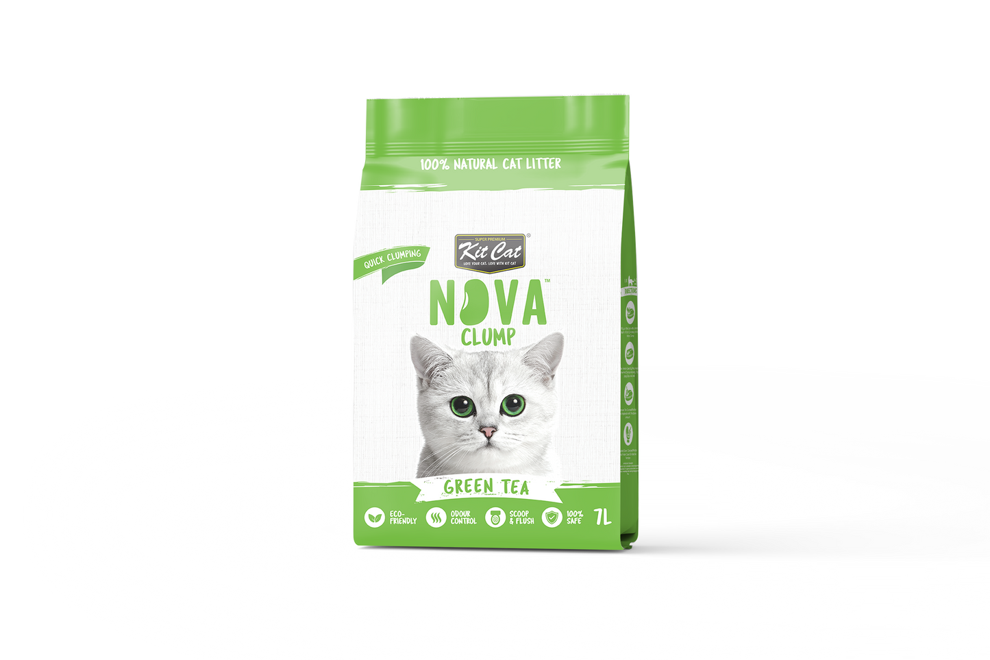 Kit Cat Arena Eco Nova - Green Tea 7 L Arena para gatos