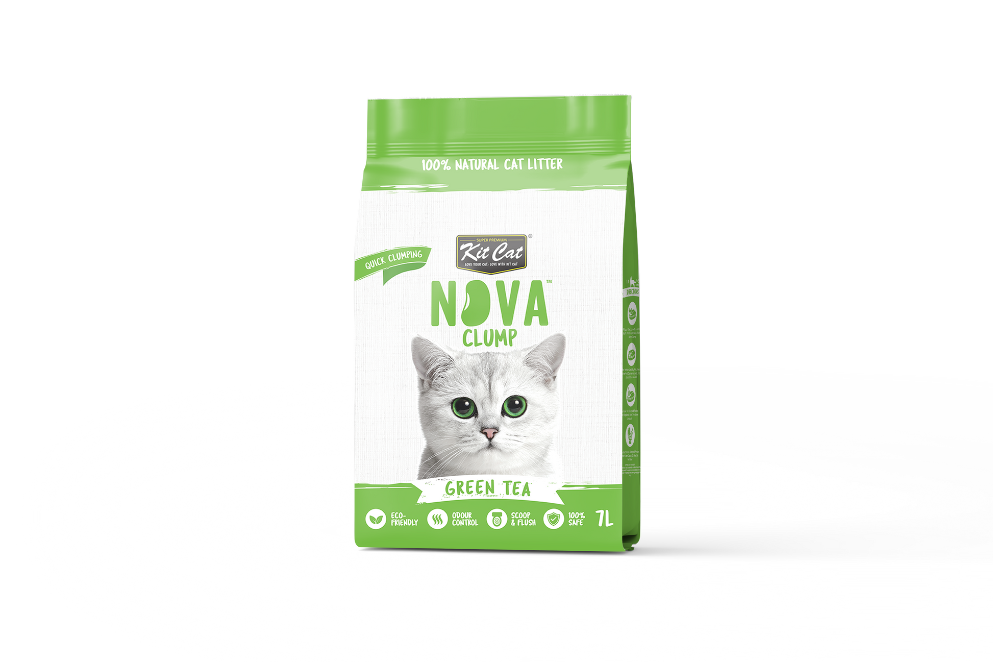 Kit Cat Arena Eco Nova - Green Tea 7 L Arena para gatos
