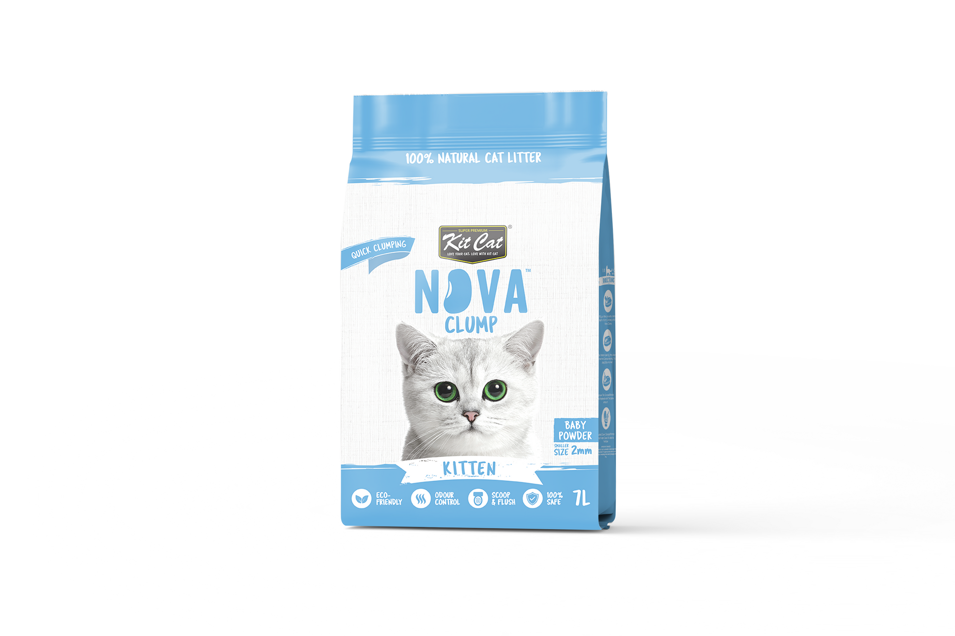 Kit Cat Arena Eco Nova - Kitten Baby Powder 7 L Arena para gatos