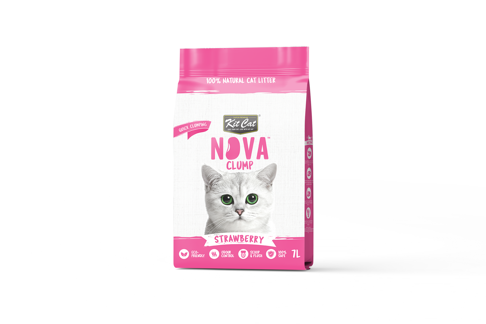 Kit Cat Arena Eco Nova - Strawberry 7 L Arena para gatos