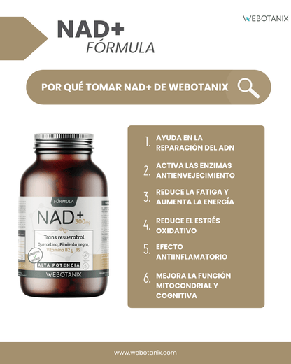 NAD+ 300 mg Trans Resveratrol WEBOTANIX 60 cápsulas