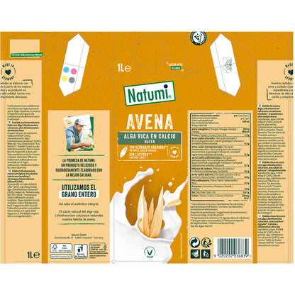 Pack 12x Bebida Avena Rica en Calcio Natumi 1 L