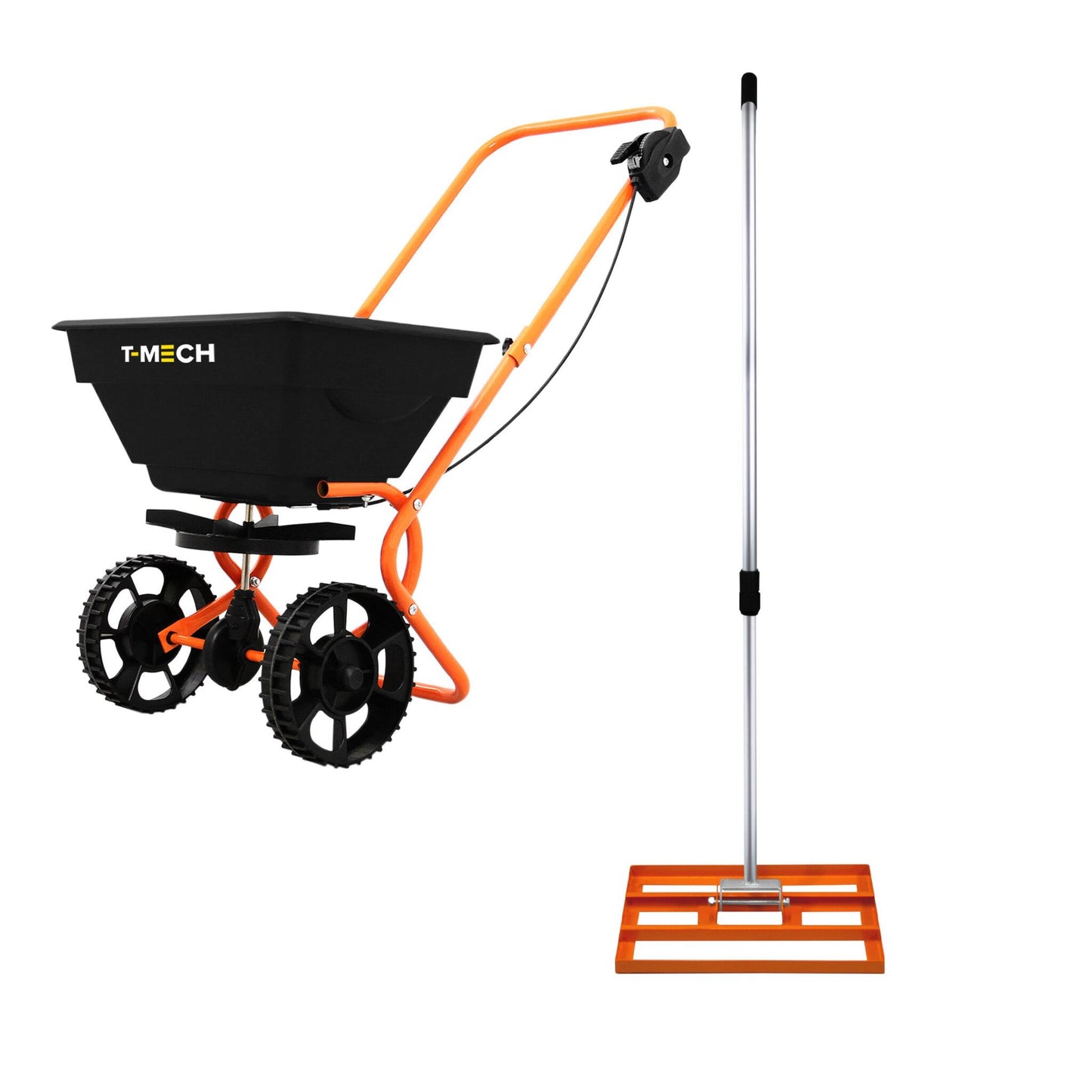 Nivelador De Césped T-mech De 50 Cm (naranja) Y Esparcidor Rotativo_0