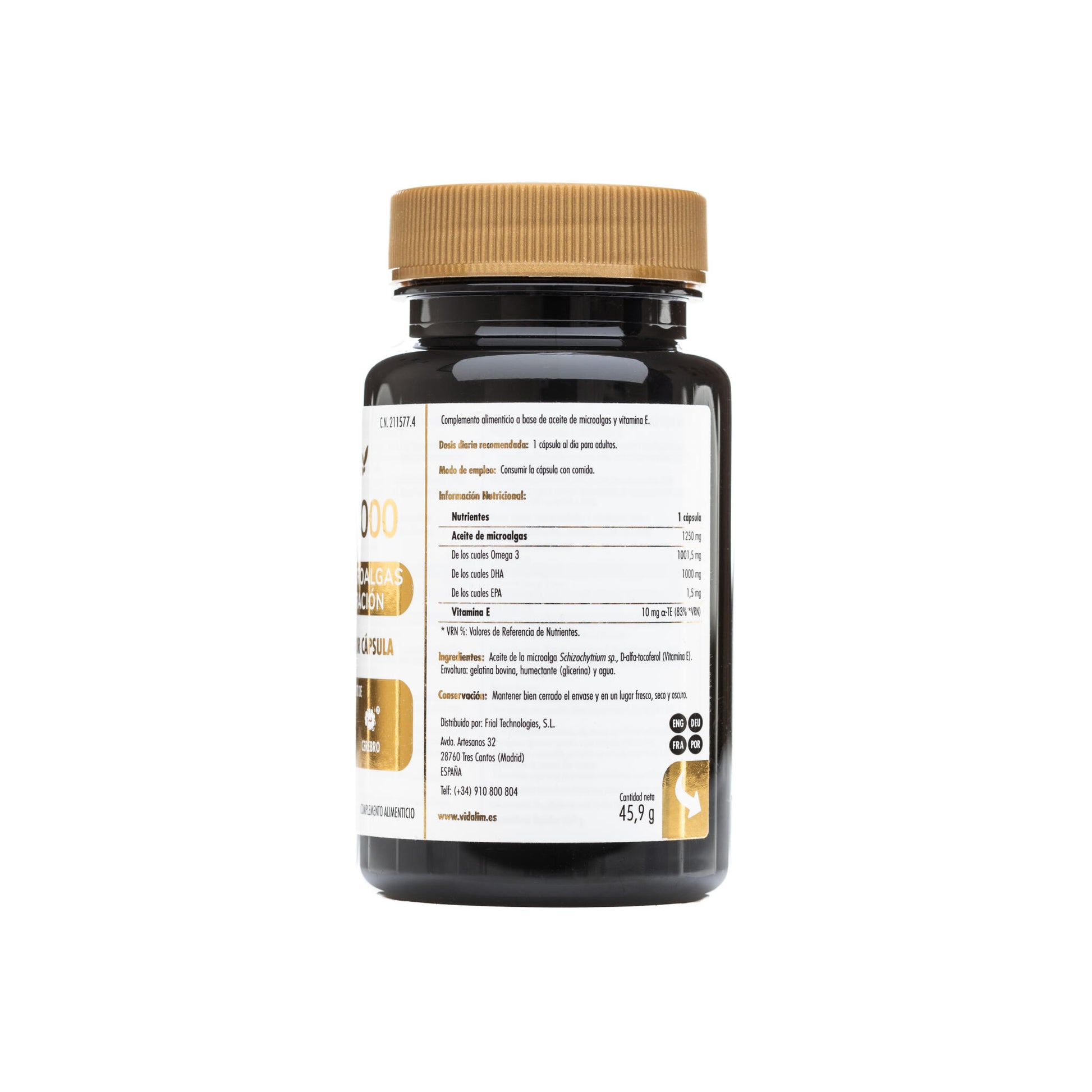 OMEGA 3 MICROALGAS VIDALIM 1000:  1.000 mg DHA EN UNA SOLA CAPSULA | 30 CAPSULAS_1