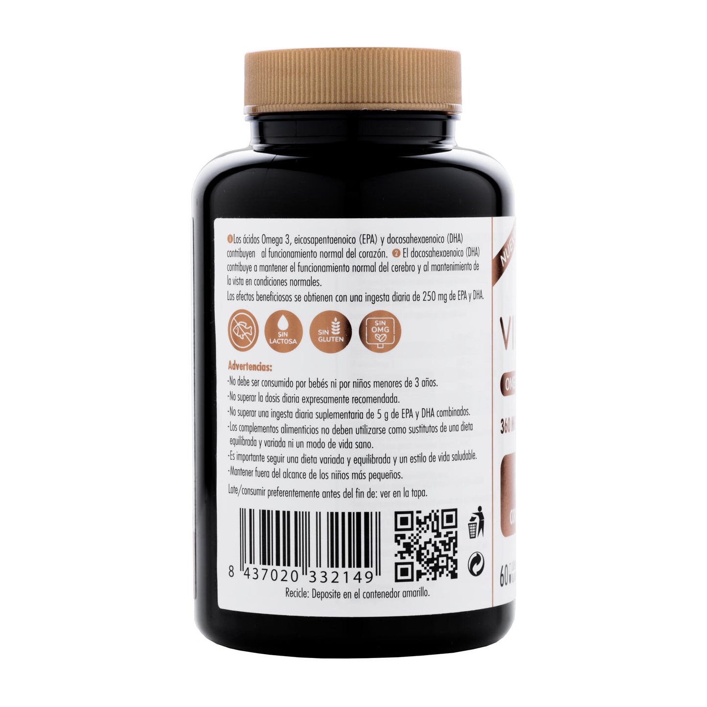 OMEGA 3 MICROALGAS VIDALIM 600:  360 mg EPA + 240 mg DHA POR CAPSULA | 60 CAPSULAS_2