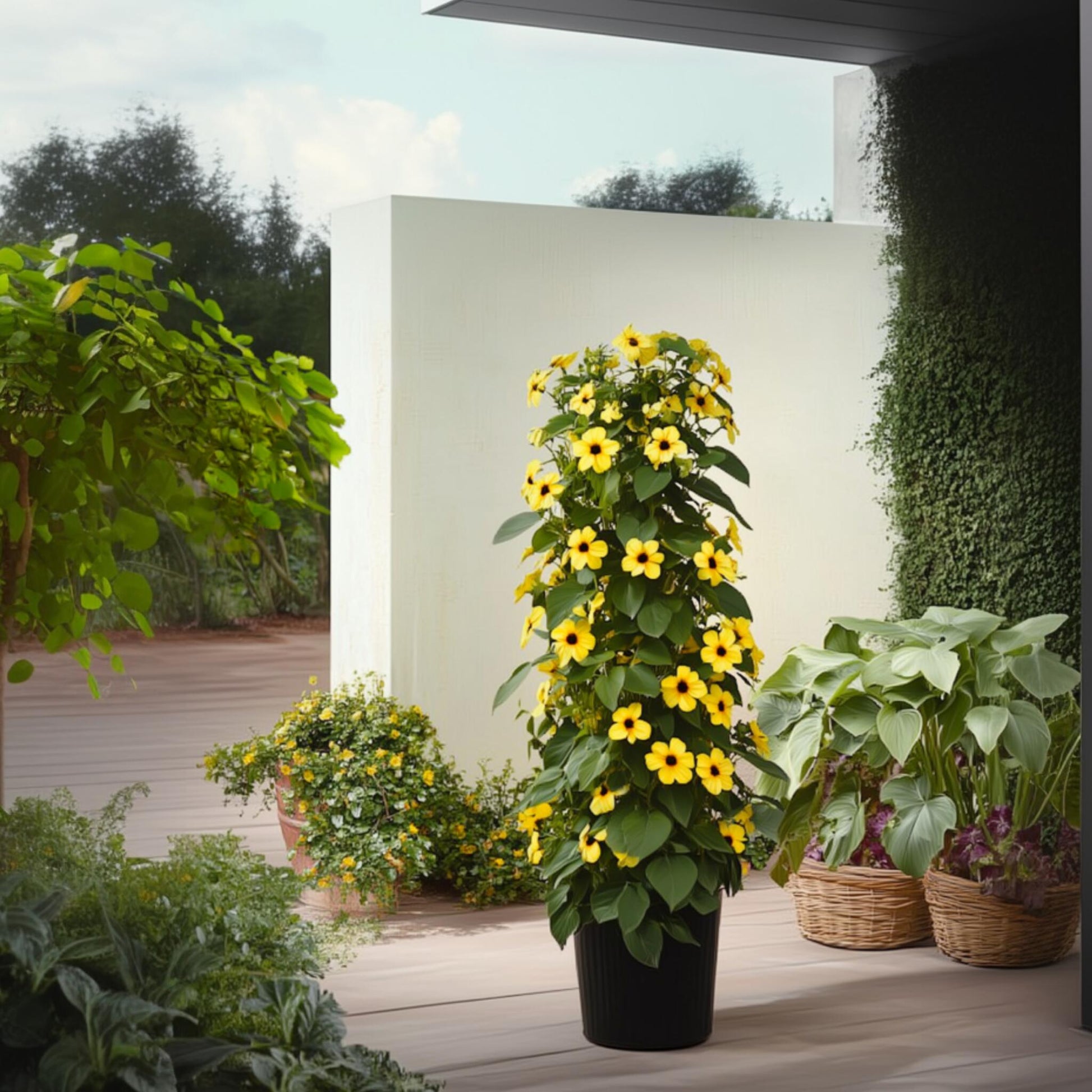 Ojo De Poeta - 3 Pzs - Thunbergia Alata - Altura 25-40cm - ⌀9cm_4