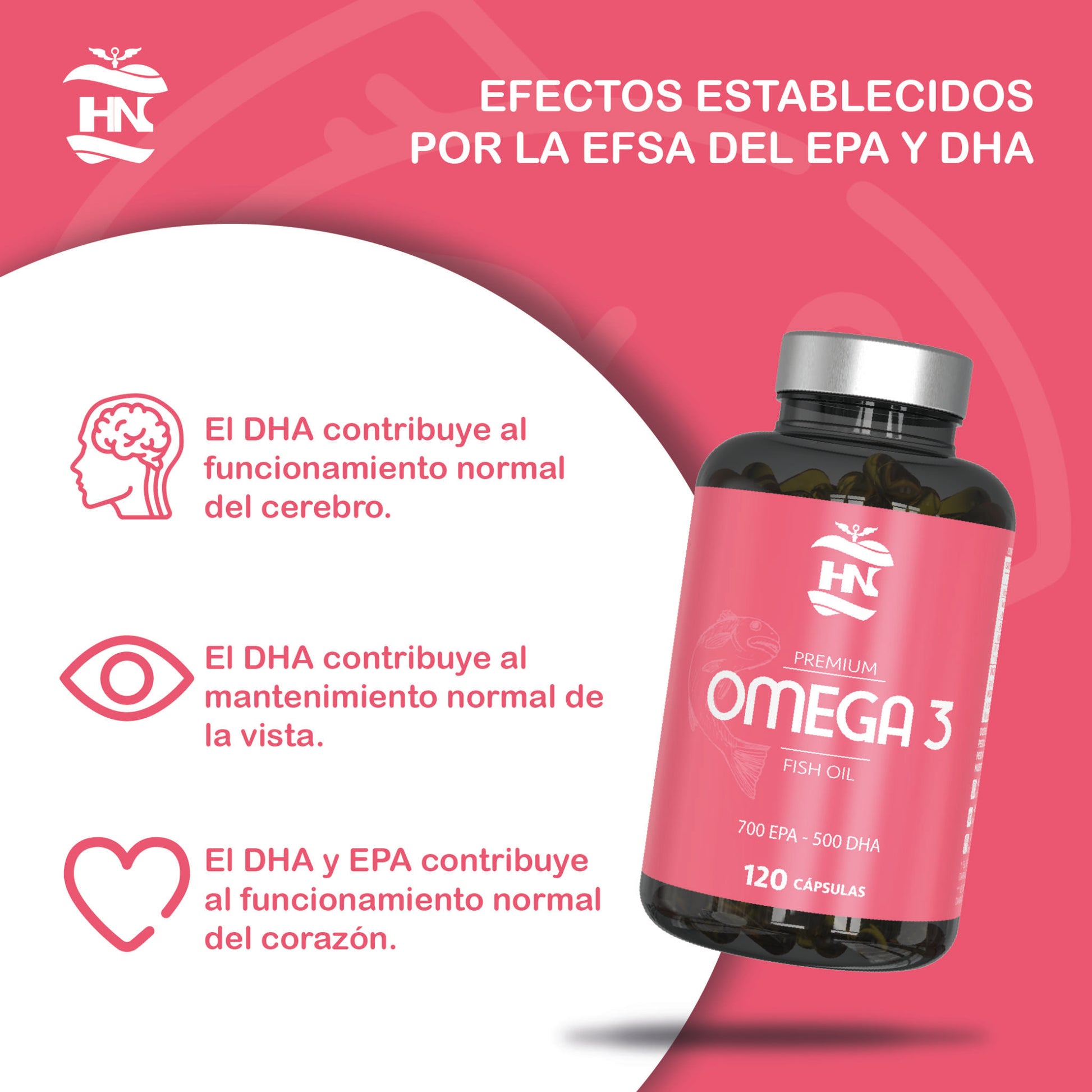 Omega 3 A Base De Aceite De Pescado 120 Perlas Blandas De Acidos Grasos 700mg Epa - 500mg Dha Con Vitamina E (2 Botes)_2