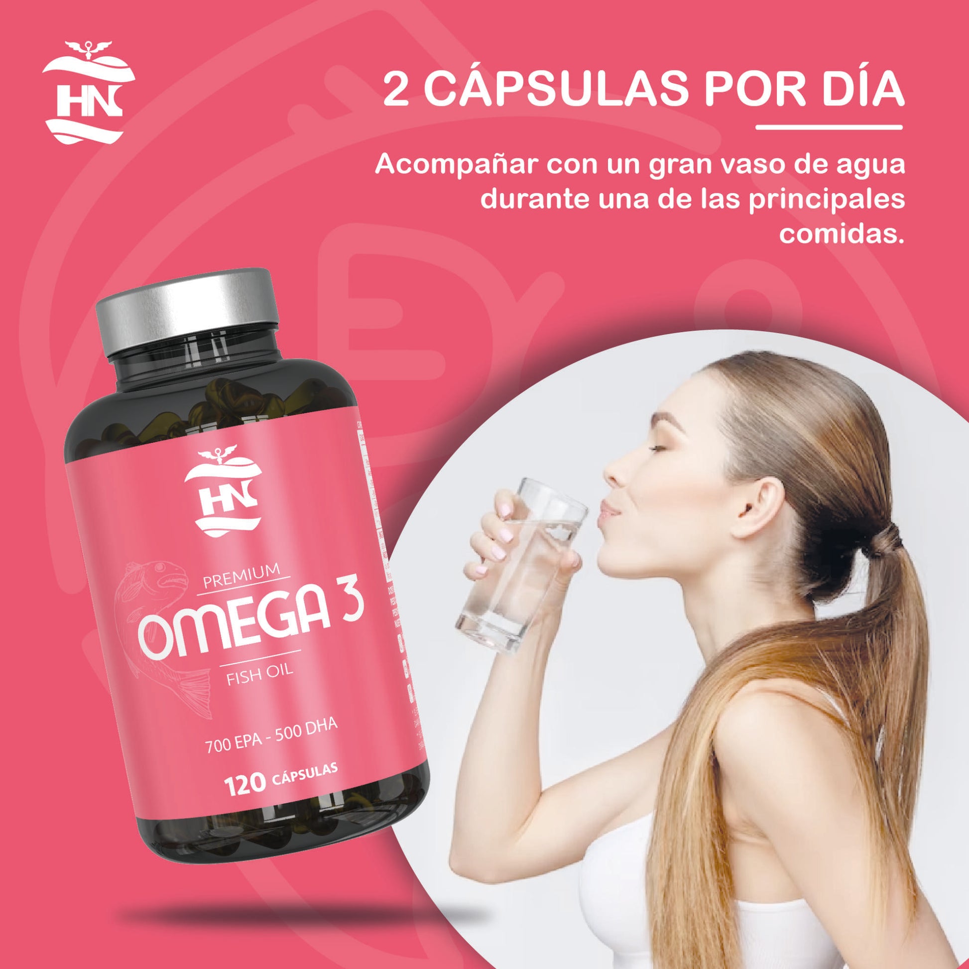 Omega 3 A Base De Aceite De Pescado 120 Perlas Blandas De Acidos Grasos 700mg Epa - 500mg Dha Con Vitamina E (2 Botes)_3