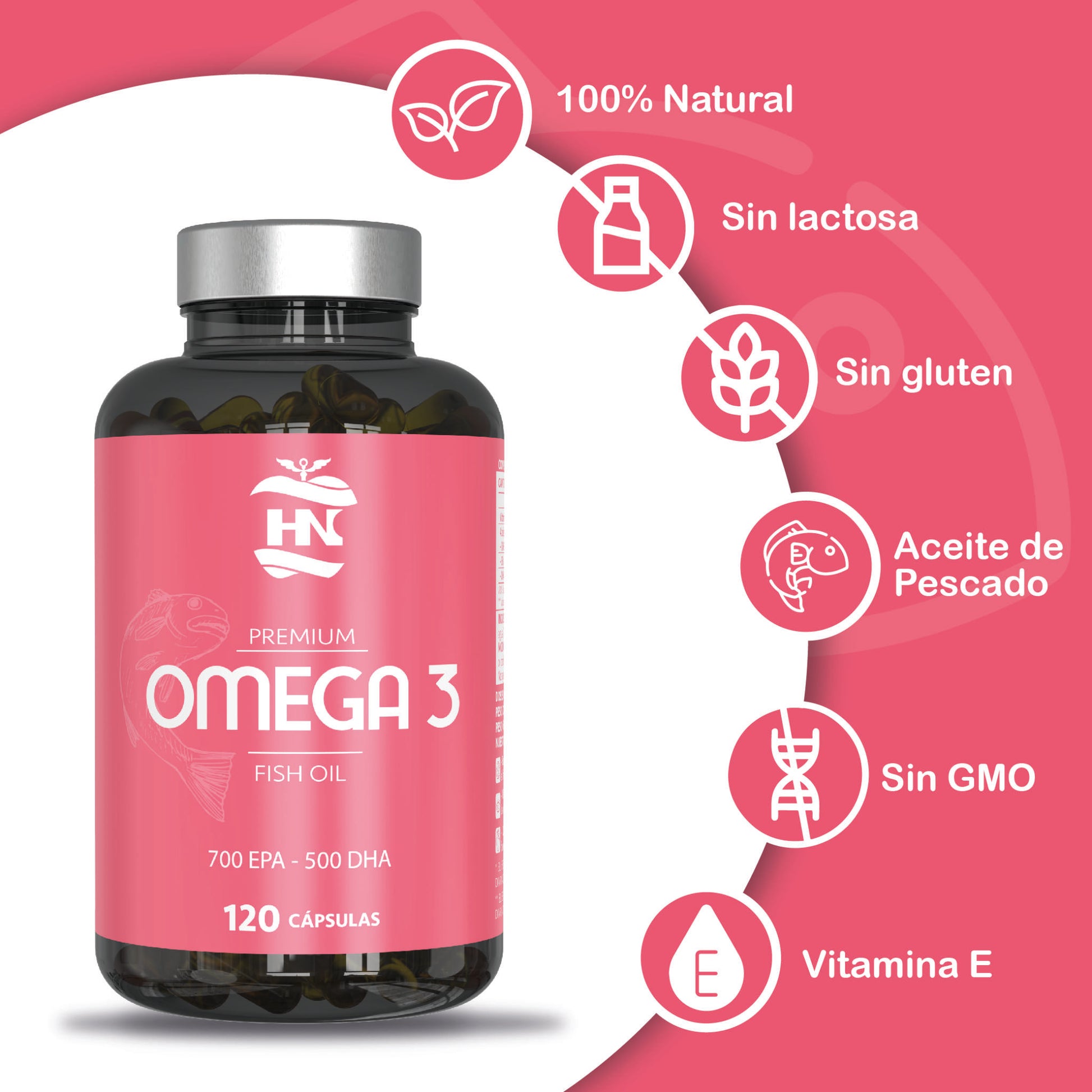 Omega 3 Capsulas 2000 Mg A Base De Aceite De Pescado - 120 Perlas Blandas Con 700mg Epa - 500mg Dha Con Vitamina E_1