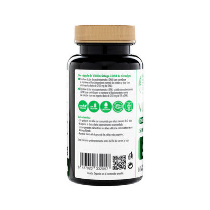 Omega 3 Vegano de Microalgas con 250 mg de DHA – 60 Cápsulas Vidalim_4