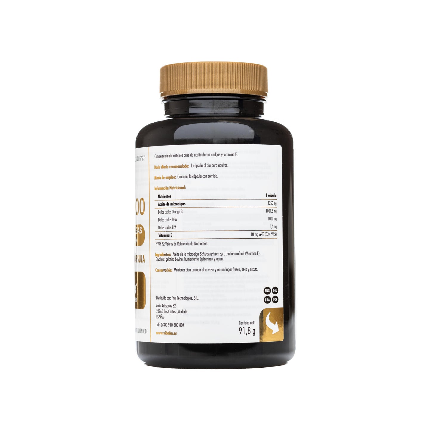 Omega 3 de Microalgas con 1.000 mg de DHA – 60 Cápsulas Vidalim_1