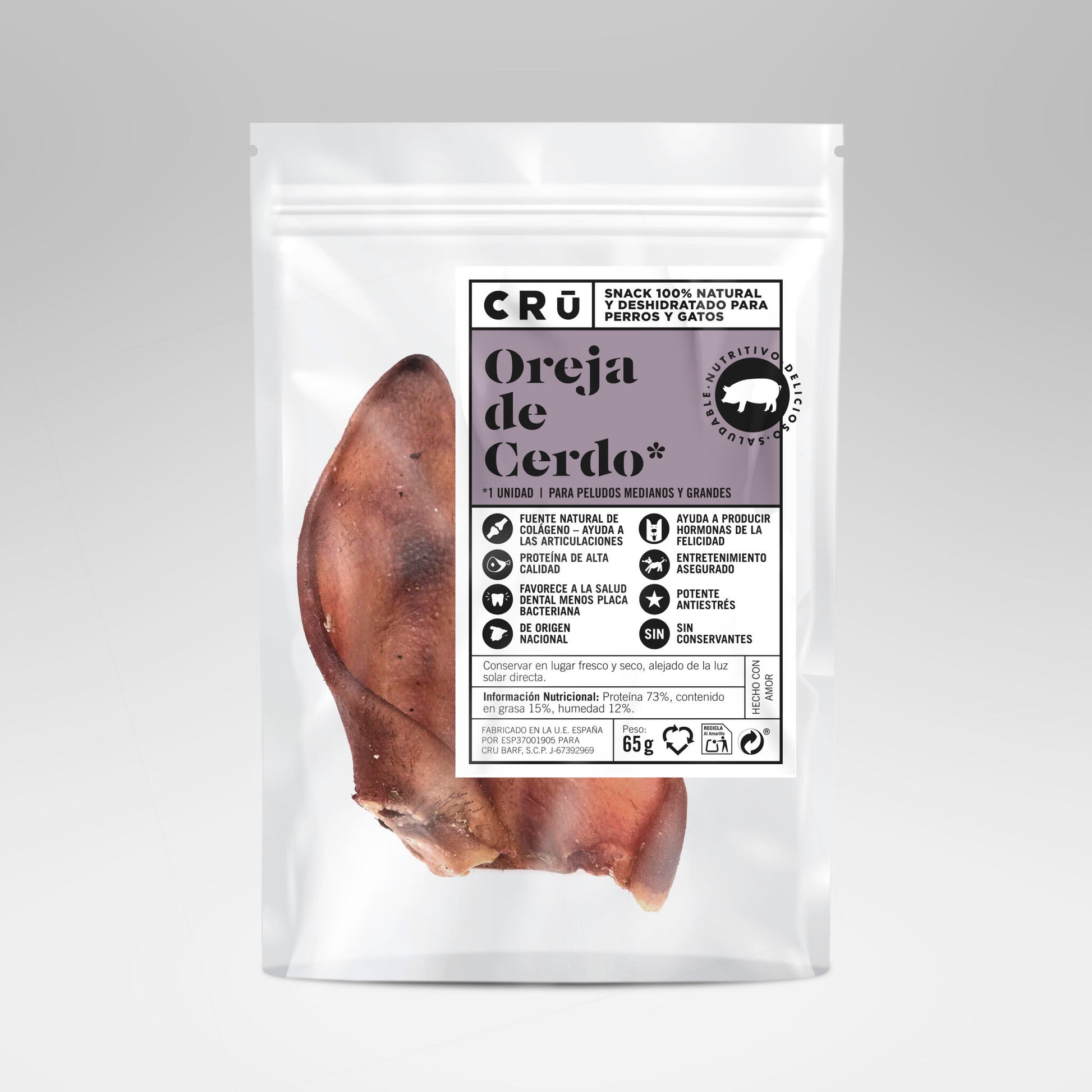 Oreja De Cerdo Deshidratada - Snack 100% Natural Para Perro_0