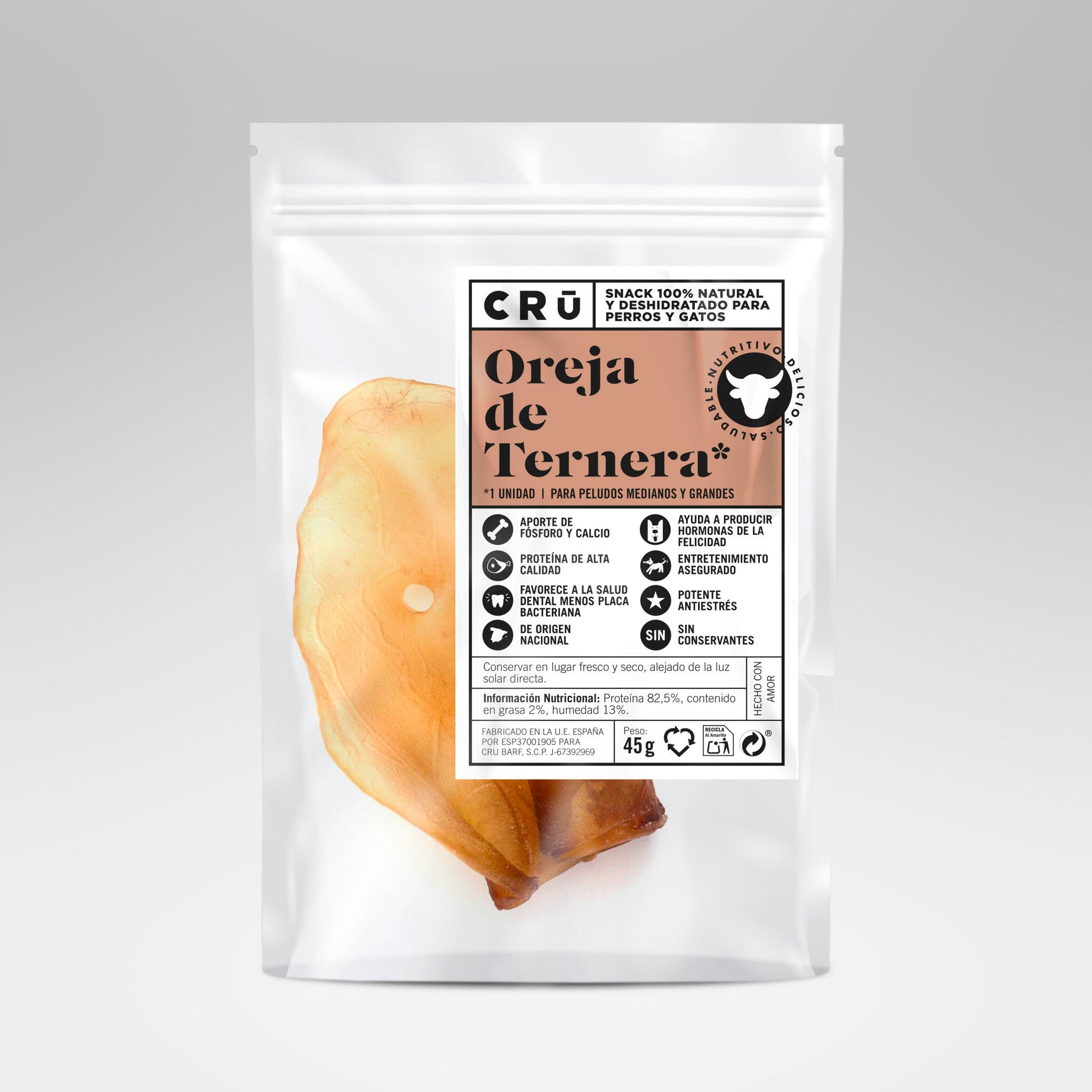 Oreja De Ternera Deshidratada - Snack 100% Natural Para Perro_0