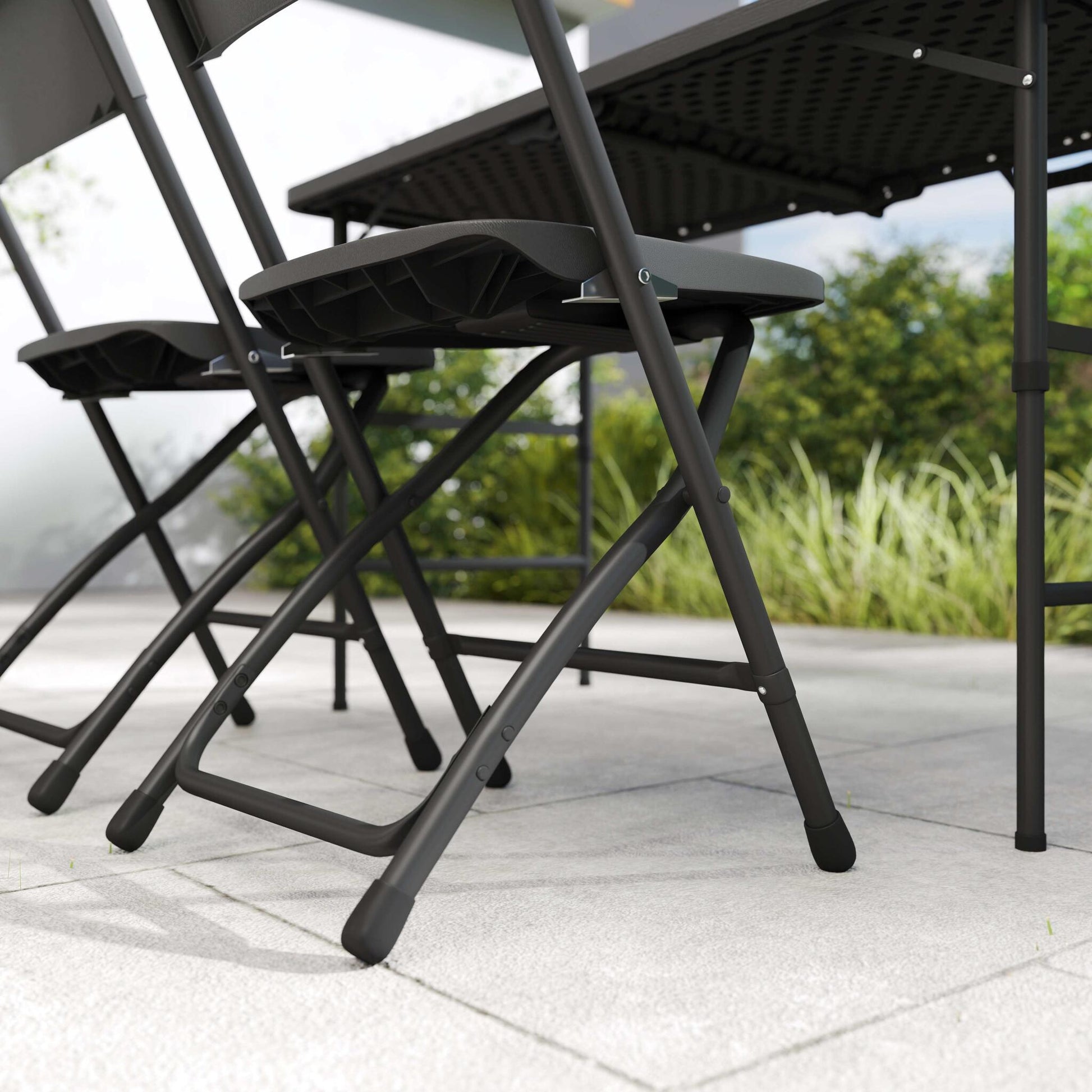 Outsunny Conjunto De Mesa Y Sillas Jardín Plegable 5 Piezas Con Mesa Ajustable_3