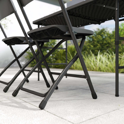 Outsunny Conjunto De Mesa Y Sillas Jardín Plegable 5 Piezas Con Mesa Ajustable_3