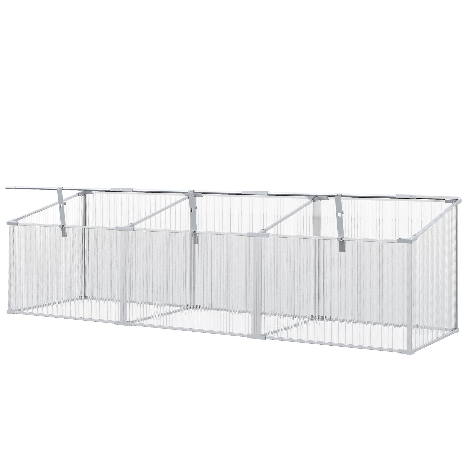 Outsunny Invernadero De Jardín Policarbonato Aluminio 180x51x51 Cm Transparente_3