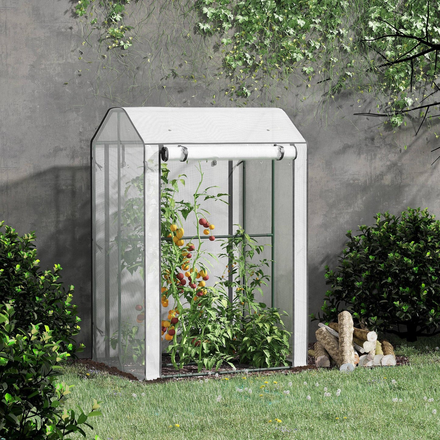 Outsunny Invernadero Jardín Con 2 Puertas Y 8 Ventilaciones Para Cultivo Plantas_1
