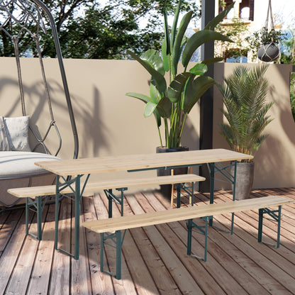 Outsunny Outsunny Conjunto De Mesa Y 2 Bancos Para Jardín Terraza O Patio Para_1