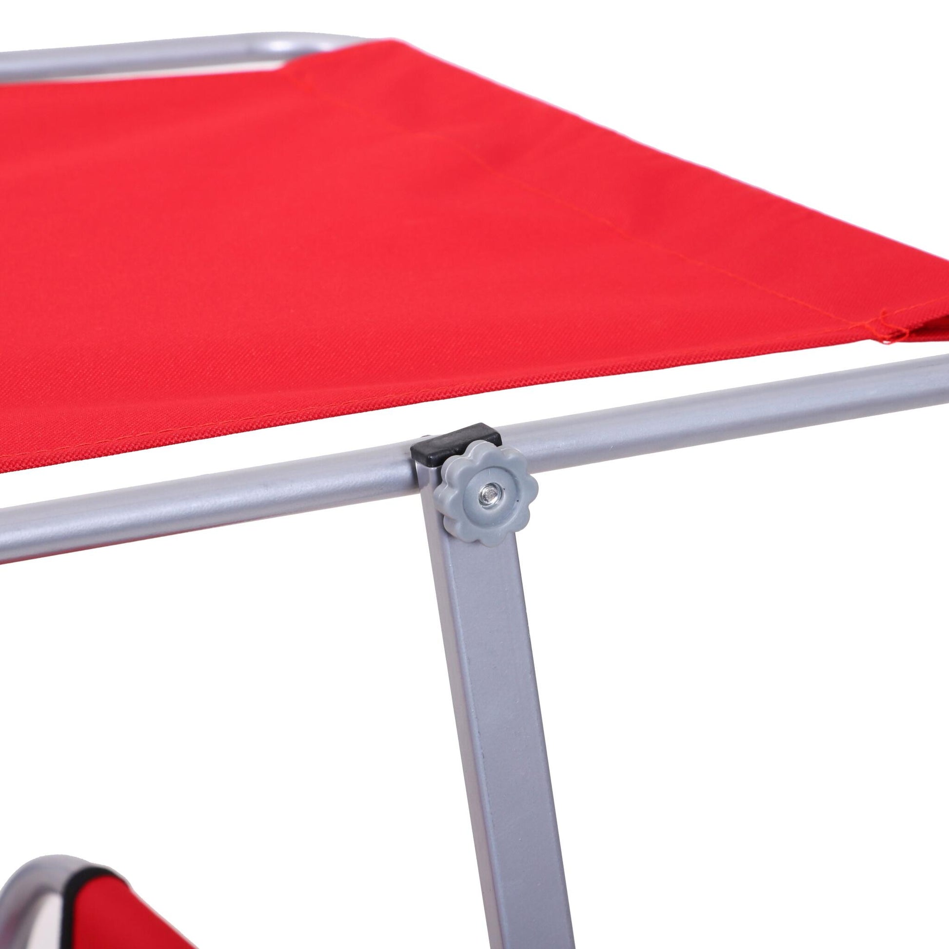 Outsunny Set De Tumbonsa Plegables Con Toldo Desmontable Respaldo Ajustable Rojo_3