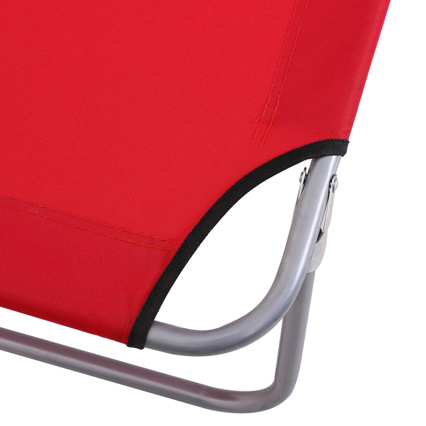 Outsunny Set De Tumbonsa Plegables Con Toldo Desmontable Respaldo Ajustable Rojo_4
