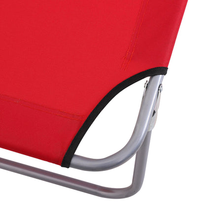 Outsunny Set De Tumbonsa Plegables Con Toldo Desmontable Respaldo Ajustable Rojo_4