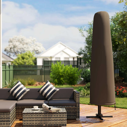 Outsunny Sombrilla De Jardín 2,9x2,9 M Con Manivela Inclinación Ajustable Caqui_4
