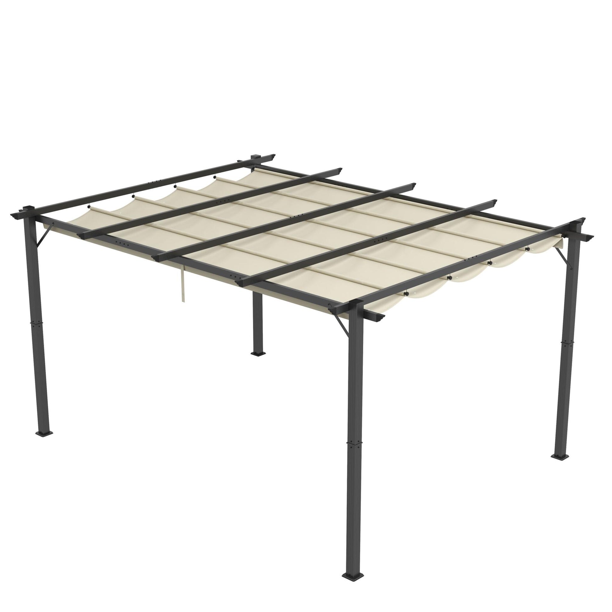 Outsunny Techo De Pérgola Retráctil 3,5x2,6 M Para Marco De Pérgola De 4x3 M_4