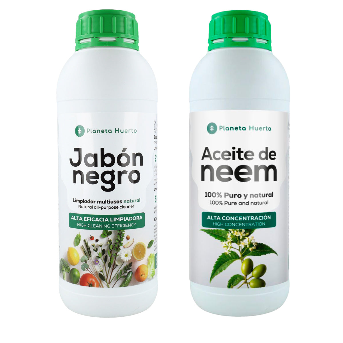 Pack Jabón Potásico Negro 1L + Aceite de Neem 1L Planeta Huerto