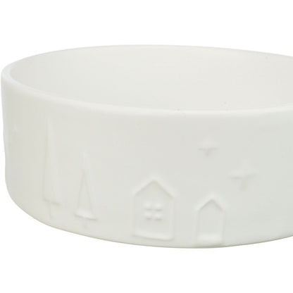 Comedero de cerámica, Navidad, 0,8 l/ø 16 cm, blanco Trixie