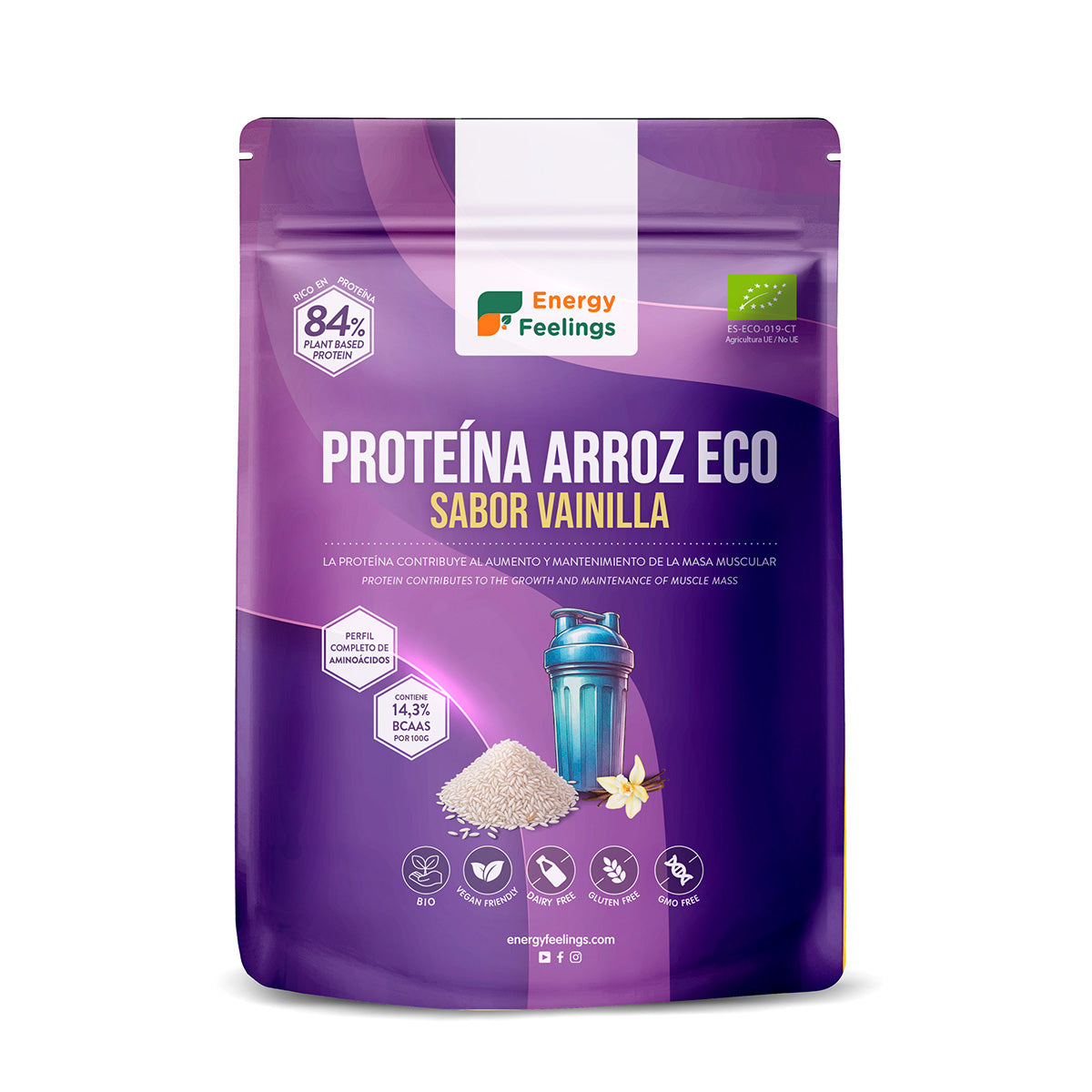 Proteína de arroz con vainilla: (1 Kg.) XXL Pack