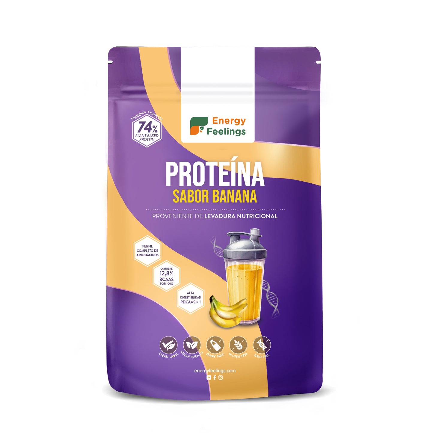 Proteína de levadura sabor banana Energy Feelings 500 g XL Pack