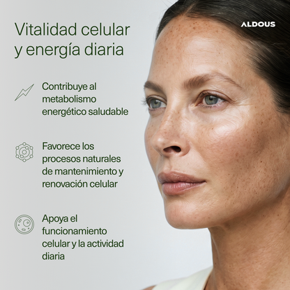 NAD+ 100% con Niacinamida, Resveratrol y Q10 100 Cápsulas Aldous Bio