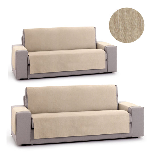 Pack 2 Plazas Y 3 Plazas Protector Funda Sofa. Cubresofa. Chenilla Lisa. Diseño Elite. Color Beige_0